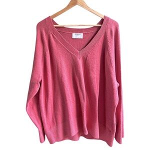✨3 for $18✨ Old Navy Pink Oversized V-Neck Sweater Relaxed Fit